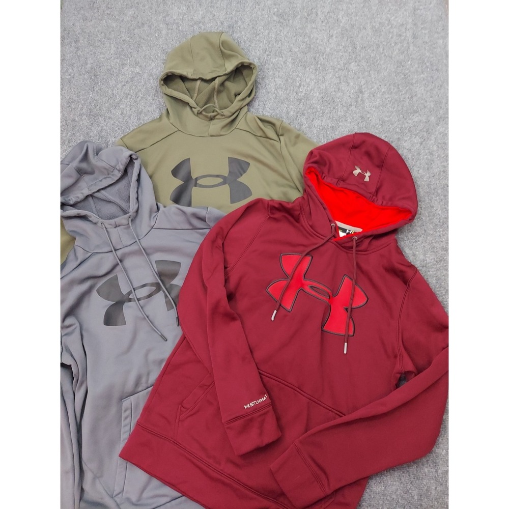 Lot 3 UNDER ARMOUR Hoodie sweat Shirt Mens Small Loose Storm Outdoor Sports Gym